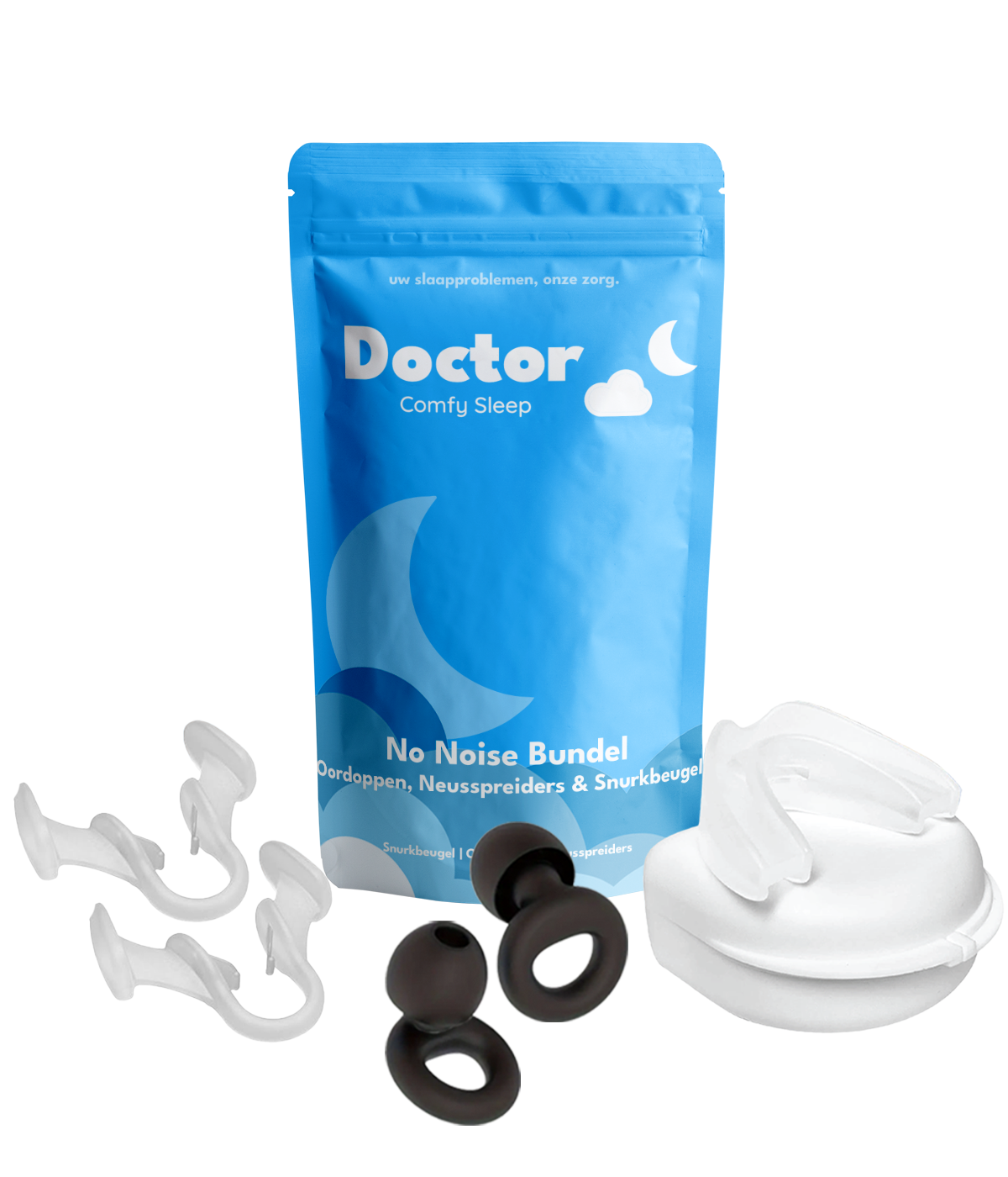 No Noise Bundel | Neusspreiders, Oordoppen & Snurkbeugel